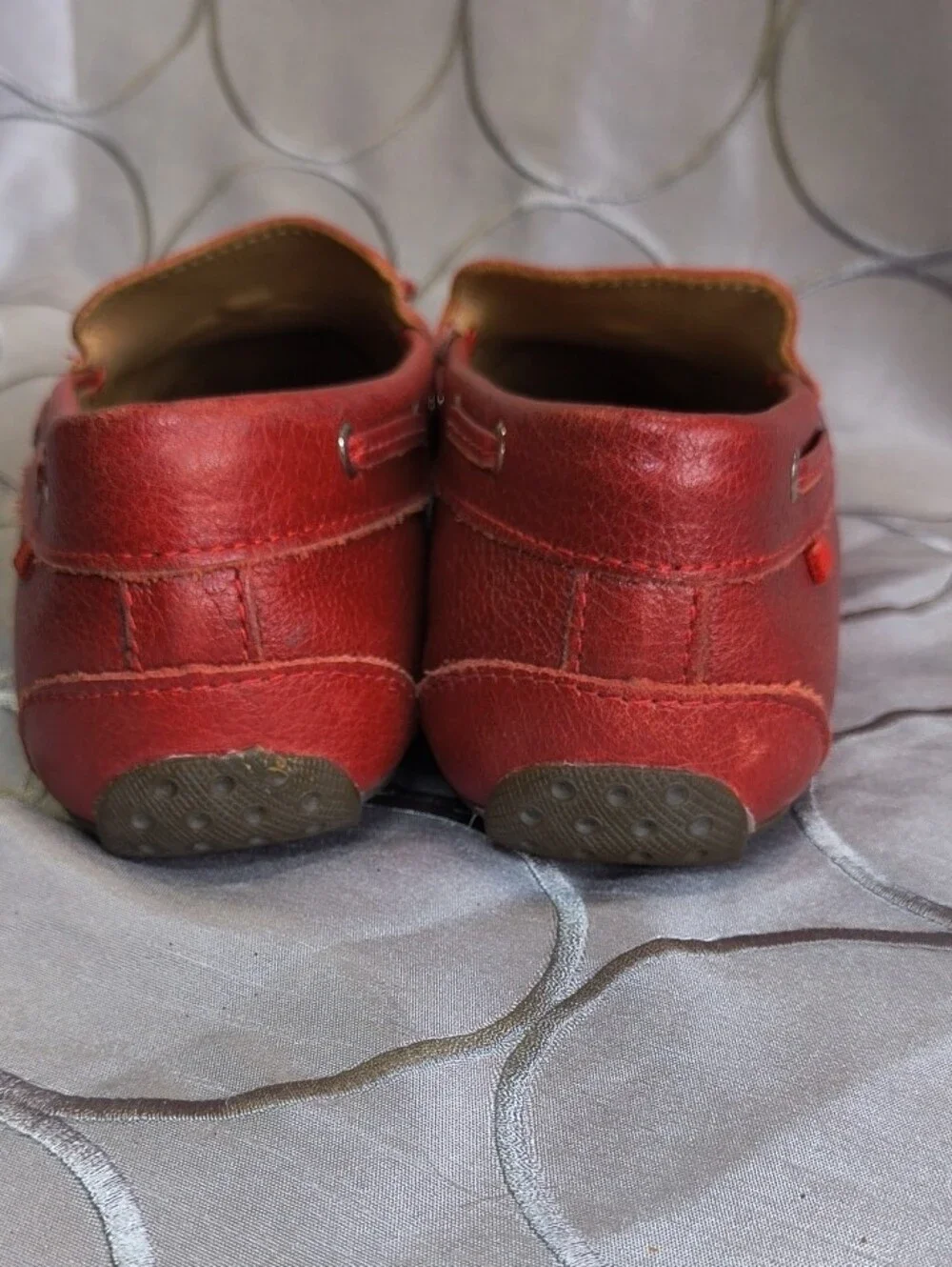 MJNY Marc 7003 Joseph Red All Leather Tie-Front Moccasin Loafer RG9 AB